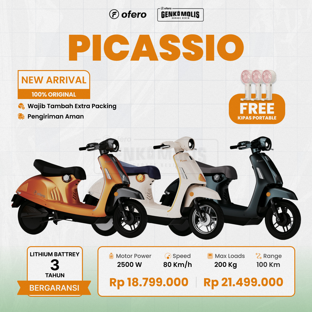 MOTOR LISTRIK OFERO PICASSIO+EXTRA PACKING
