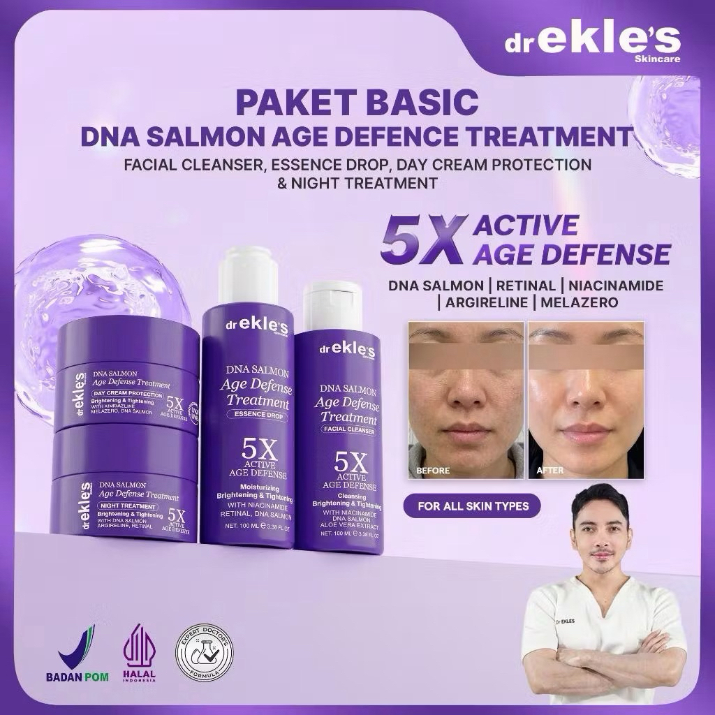 PAKET Basic DNA SALMON Age Defense Treatment | EKLES CLINIC | SKINCARE GLOWING | SKINCARE BPOM