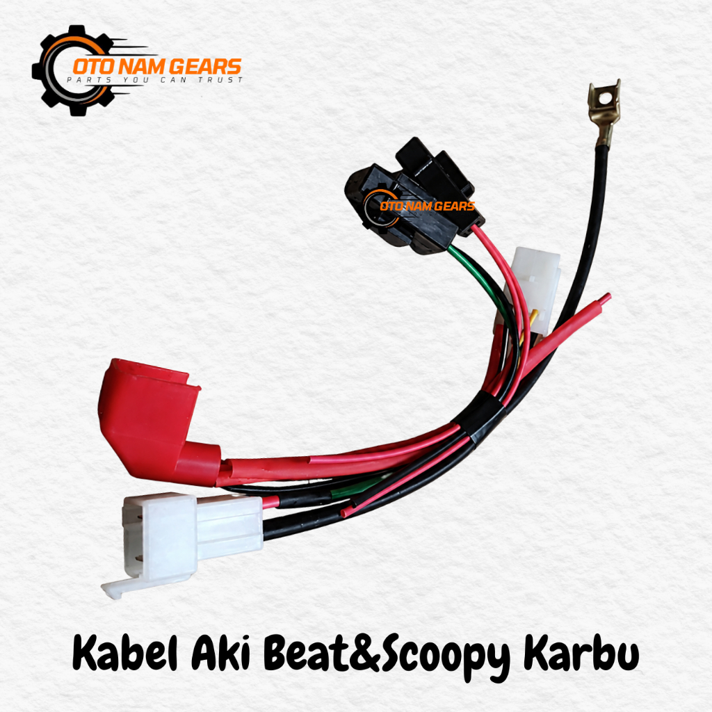 Kabel Aki Komplit Beat Karbu Scoopy Karbu KVY Kabel Accu Set Positif Negatif Soket Bendik Rumah Sikr