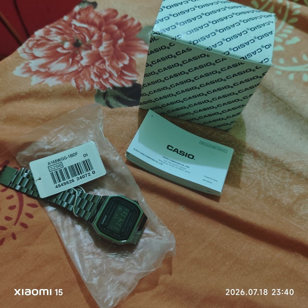 CASIO A168WGG-1BDF ORIGINAL FULLSET