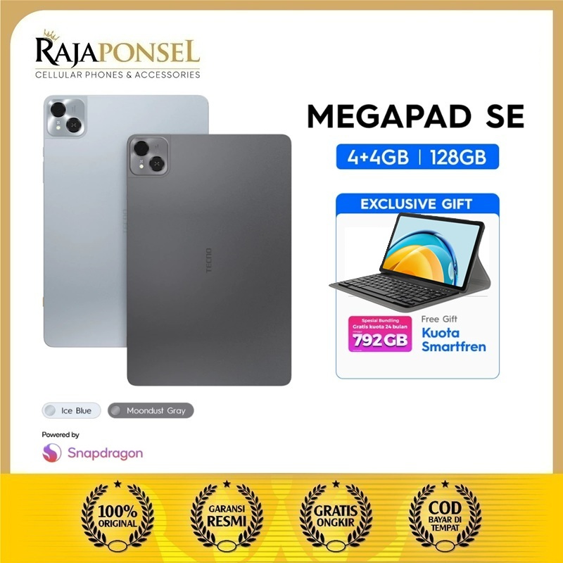 TECNO Megapad SE LTE RAM 4/128GB Layar 11 Inci Qualcomm Snapdragon 685, 8000mAh