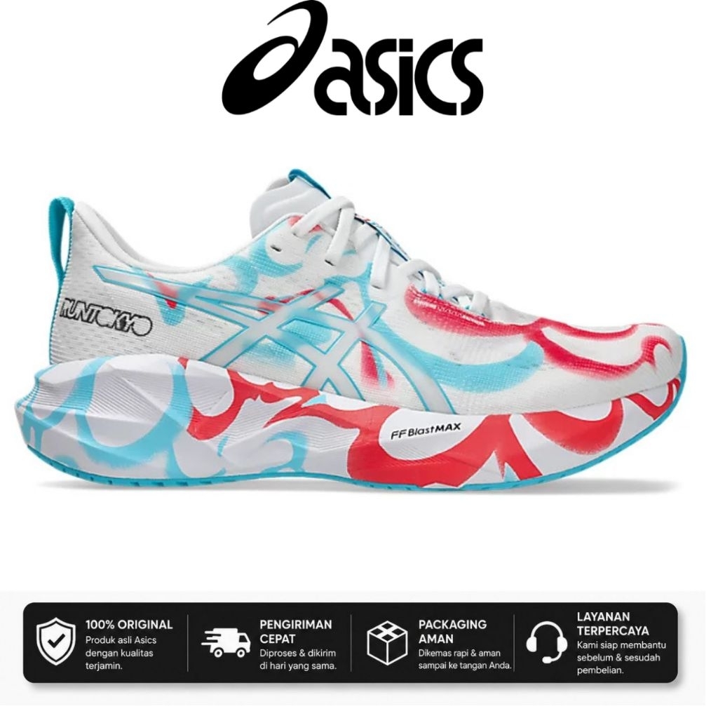 Sepatu Running ASlCS NOVABLAST 5 TOKYO WHITE/NOVABLAST 5 TOKYO WHITE/AQUARIUM