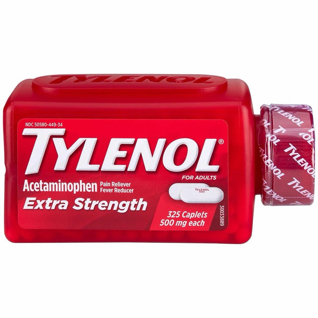 Tylenol Extra Strength 500 mg Acetaminophen 325 Caplets (Exp 03/28)