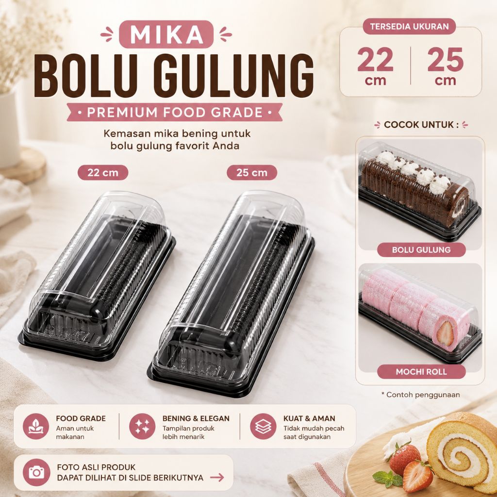 Mika Bolu Gulung Slice 22cm | Mika Bolu Gulung Slice 25cm