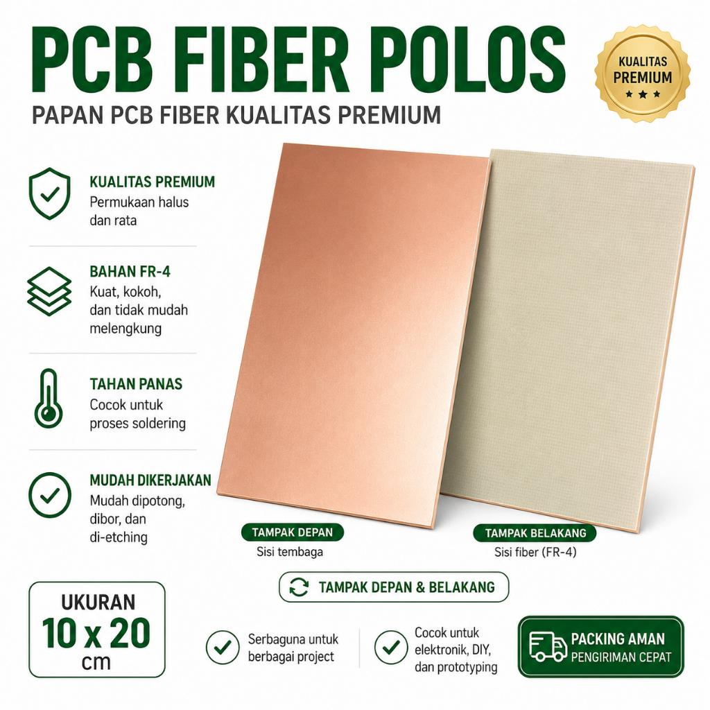 PCB Papan Fiber Polos FR-4 Single Layer 10X20CM 10x20 CM CETAK SATU SISI Tembaga