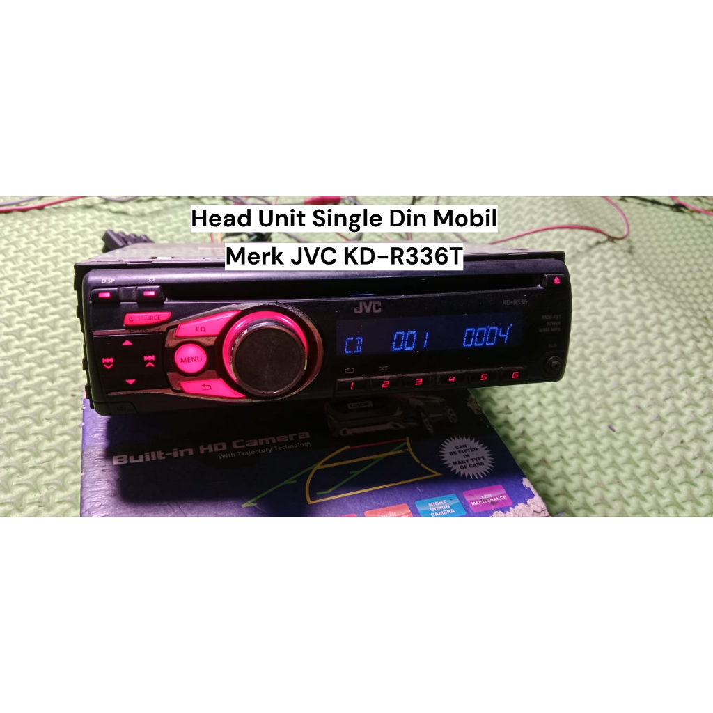 HEAD UNIT MOBIL SINGLE DIN MERK JVC KD-R336T | SUDAH BLUETOOTH | DENGAN SOKET | CD ERROR