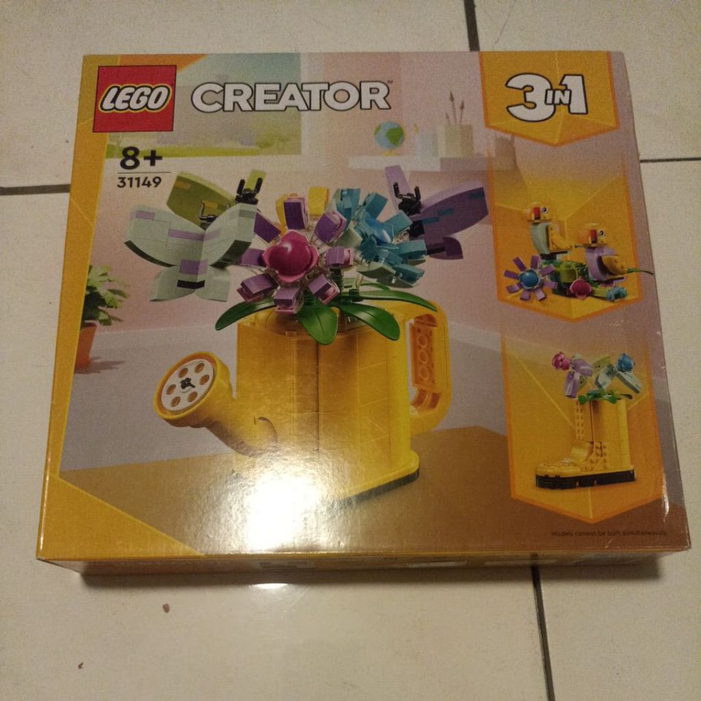 mainan bricks Lego creator 3 in 1 nomor 31149 bunga water pot flower, bring, bird, boots