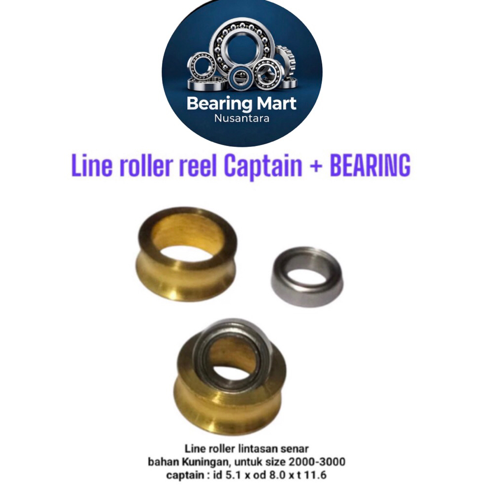Line Roller + Bearing Captain / lintasan tali senar Reel uk 1000-3000
