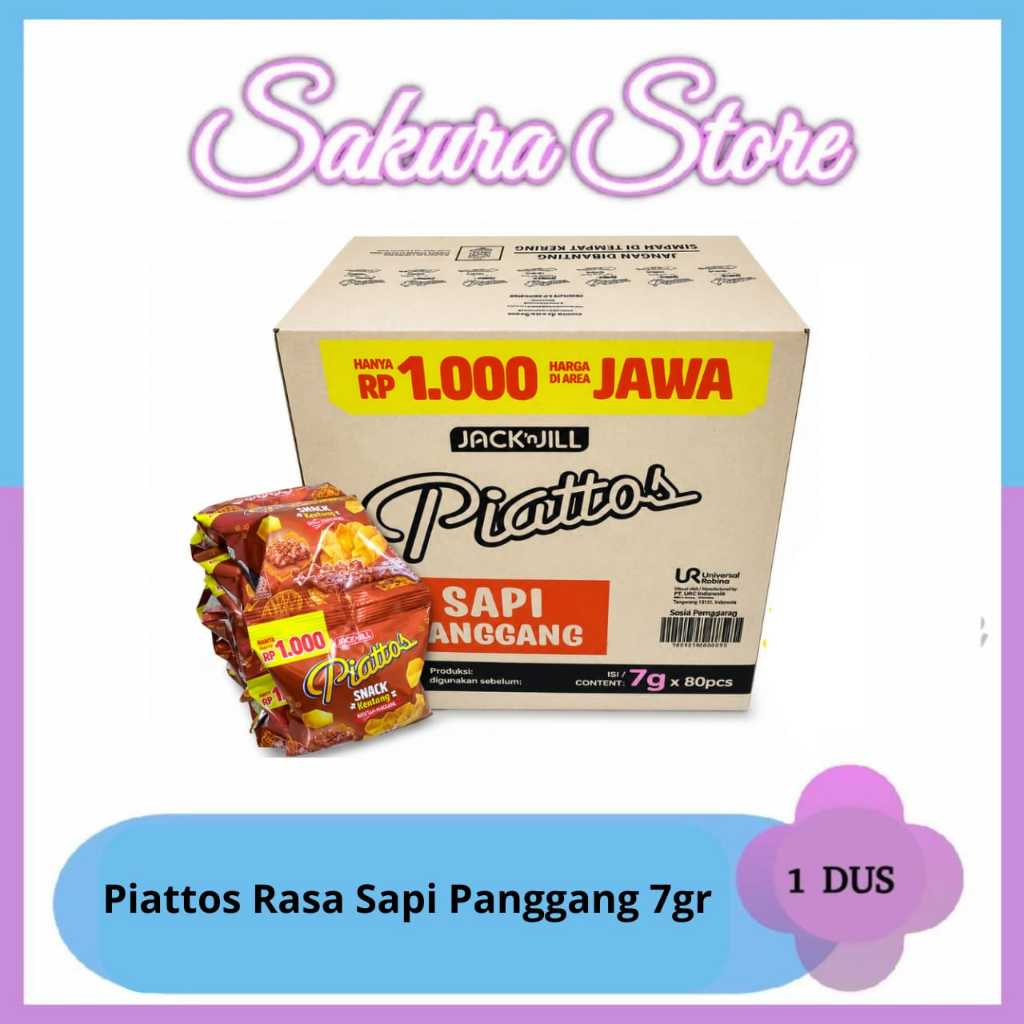 Piattos Rasa Sapi Panggang 7gr – 1 Dus Isi 8 Renceng