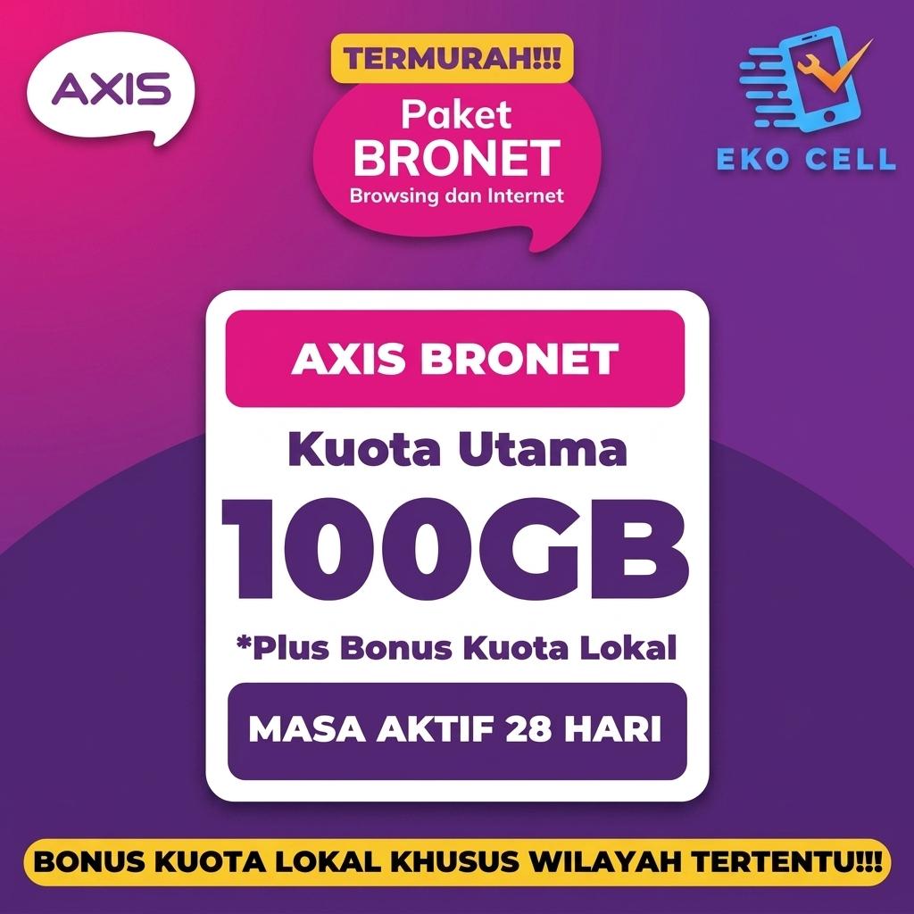 Promo Paket Data Axis Bronet 100GB, 28 HARI