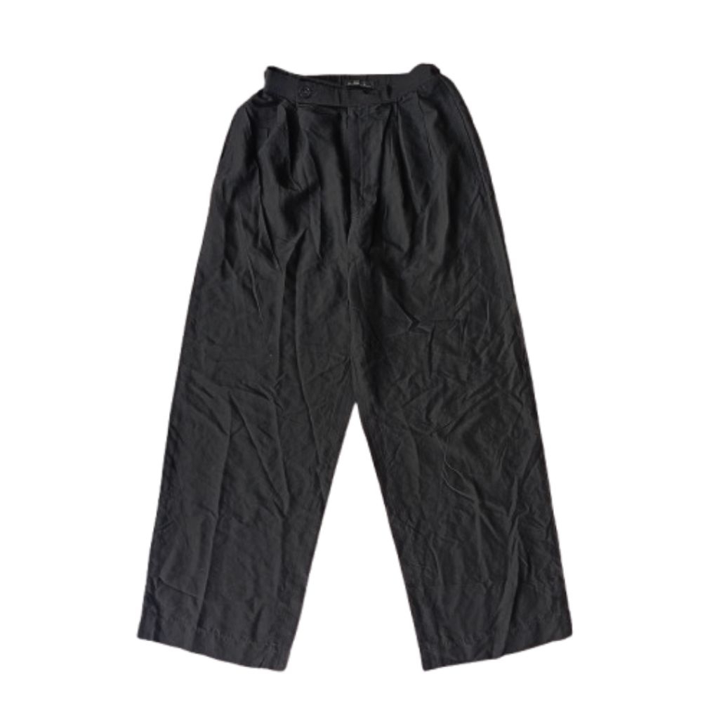 Vintage Longpants / Celana Issey Miyake Permanente Silk Black Trousers Men Women Wide Leg Pants