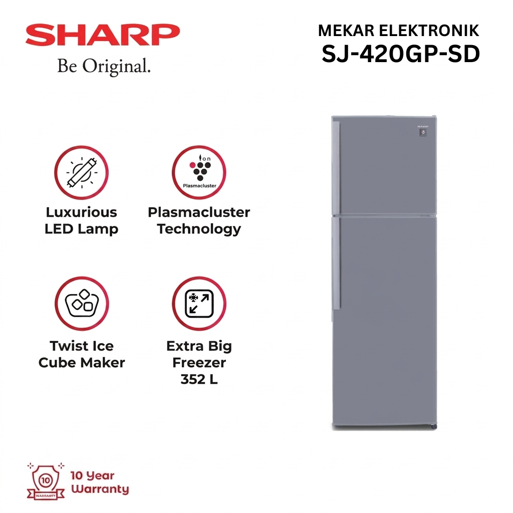 KULKAS SHARP 2 Pintu SJ-420GP-SD / SJ420GPSD / SJ 420 GPSD / 420GPSD
