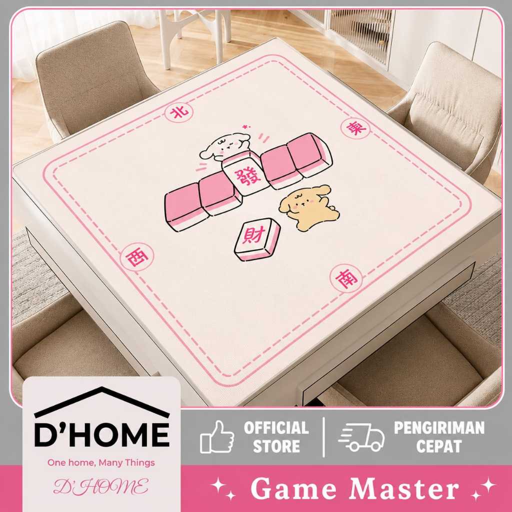 Karpet Meja Mahjong Premium Anti Slip Handwoven Silent Tahan Aus Anti Kotor Alas Meja Poker D'HOME