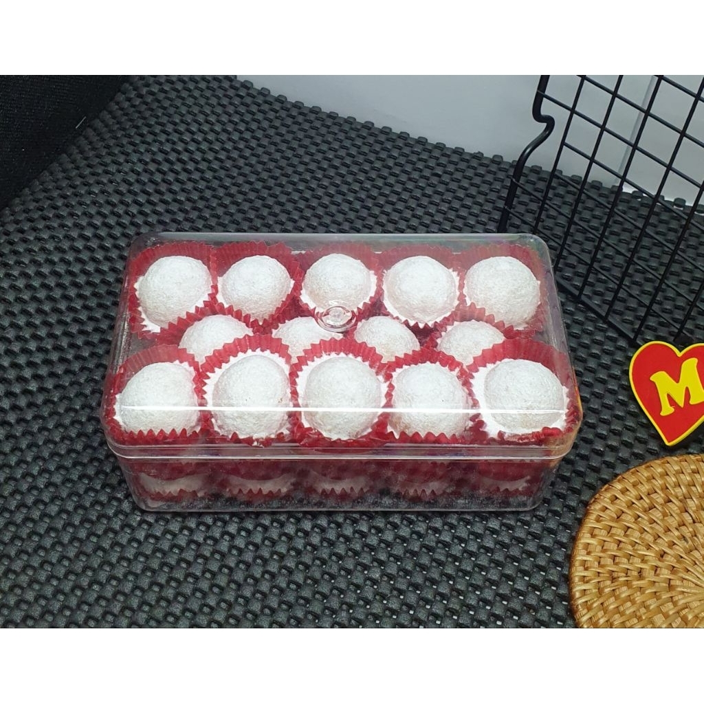 Salju Bulat toples persegi 300gr Kue Kering Merry Cookies - Multi Prima Rasa