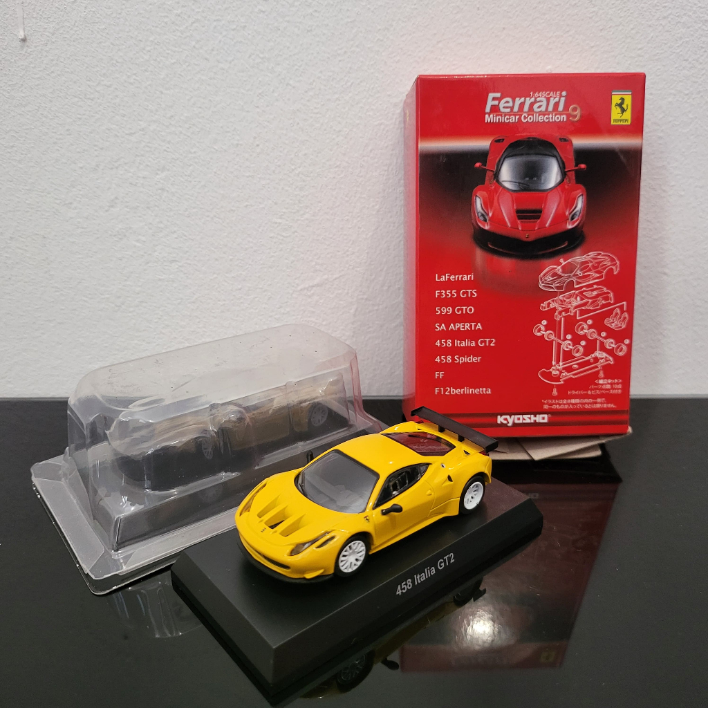 Rare Item KYOSHO Ferrari 458 Italia GT2 Diecast Miniatur Mobil 164 Yellow
