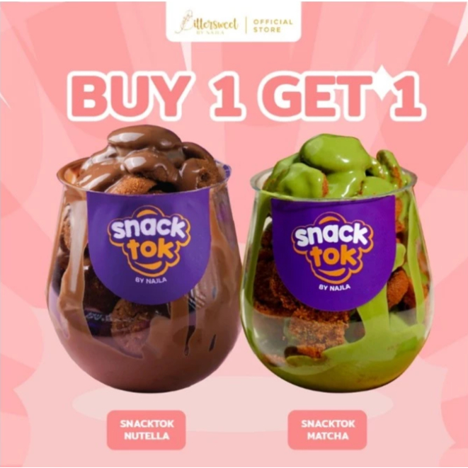 Bittersweet by Najla - bundling 2 Snacktok (Matcha + Nutella)