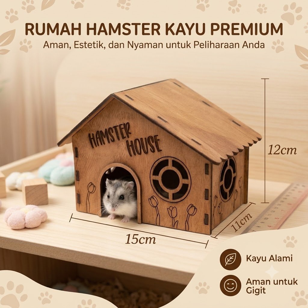 Rumah Hamster Desain rumah 15x11x12 cm