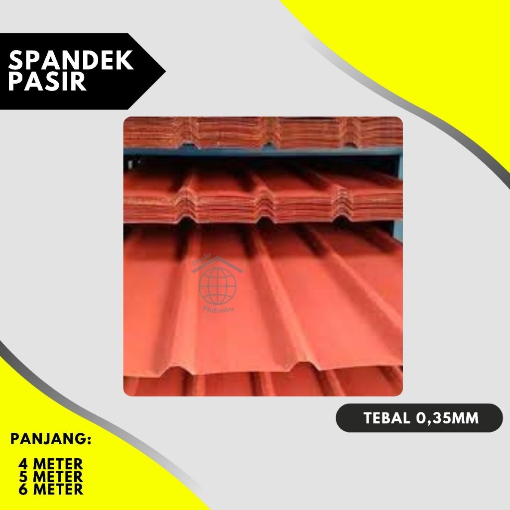 Spandek Pasir 0 35 / atap spandek pasir / atap spandek pasir gelombang / spandek pasir warna / spand