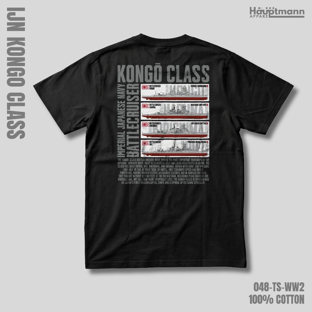 Hauptmann - Kaos Unisex - IJN Kongo Class - Battlecruiser - WWII - Cotton 100% - Premium - 048