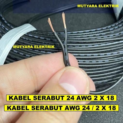 Kabel AWG 2 Jalur 2 X 18/ Kabel Serabut 2 Jalur AWG24/ Kabel AWG24 2x18 Kabel 2jalur/ Kabel Motor Mo