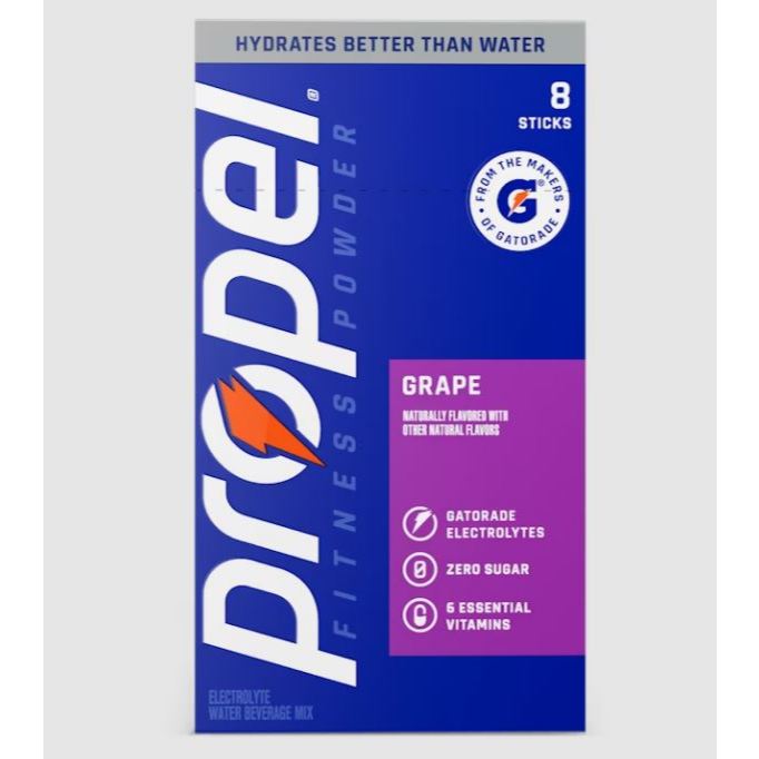 Gatorade Propel Grape Zero Sugar 8 Sticks Electrolyte Powder Drink Mix Electrolyte Powder Drink
