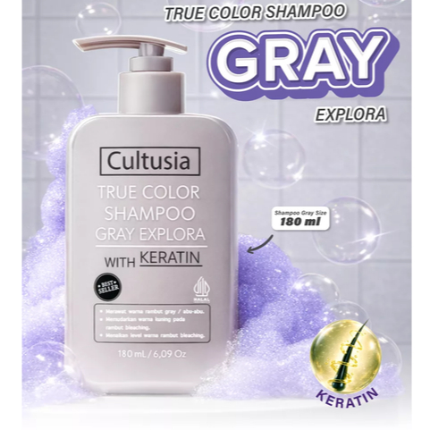 CULTUSIA SHAMPOO GRAY EXPLORA / GREY SHAMPOO / SILVER SHAMPOO 180 ML
