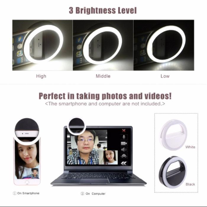 Lampu Selfie / Ring Light Selfie LED / Ring Light Mini Lampu Jepit
