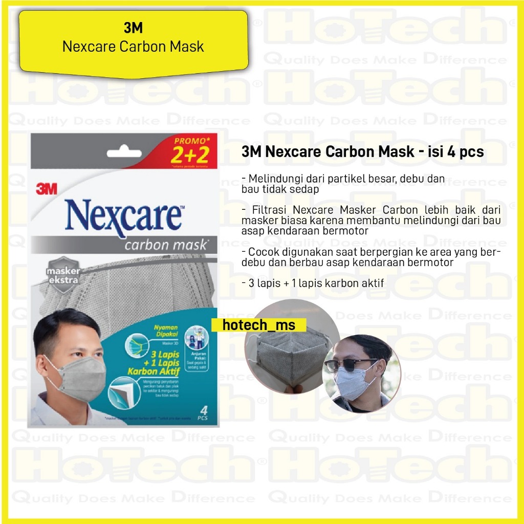 3M Nexcare Carbon Masker 4 Ply | Masker Carbon Nexcare 3M 3 Pack | Masker 3M