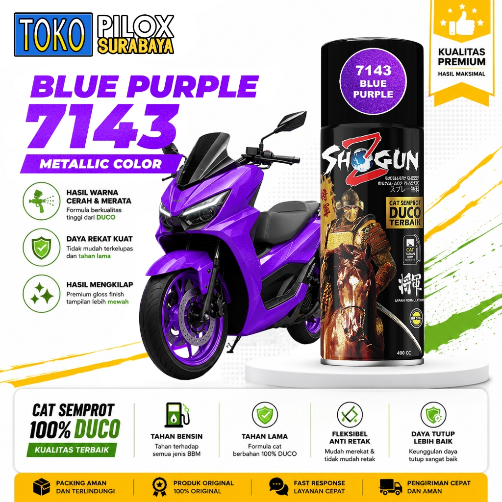 Cat Semprot Duco Biru Ungu Metalik - Shogun Z Duco Blue Purple 7143 - Cat Otomotif/Aksesoris