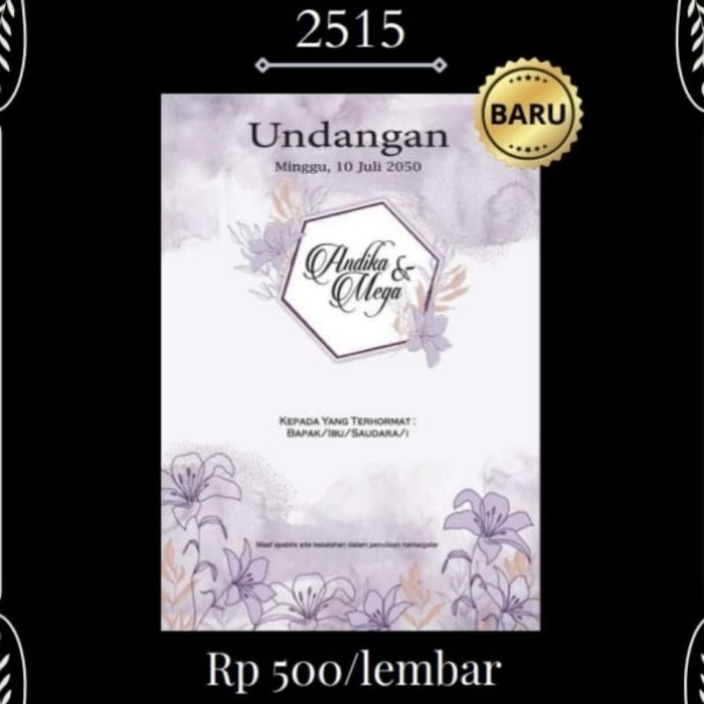 UNDANGAN PERNIKAHAN ERBA 2515