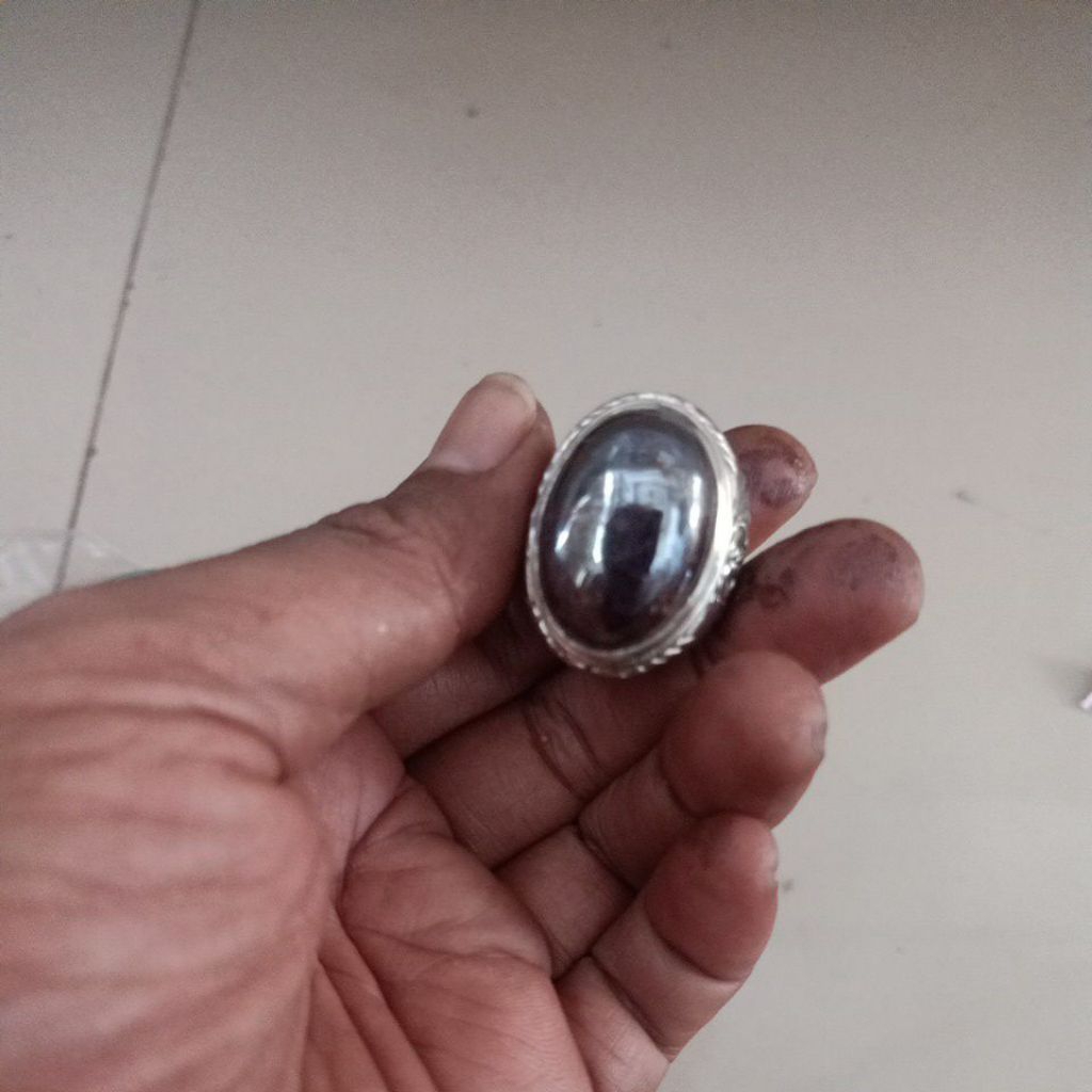 cincin batu badar besi kursani jari 8