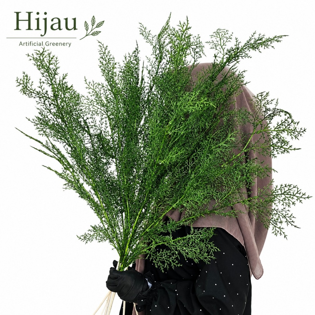 Daun Cemara Asparagus Tangkai Panjang/ Artificial Smoke Bush