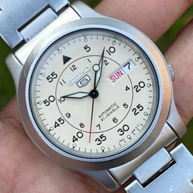 SEIKO 5 SNK803K1 AUTOMATIC BEIGE MILITARY