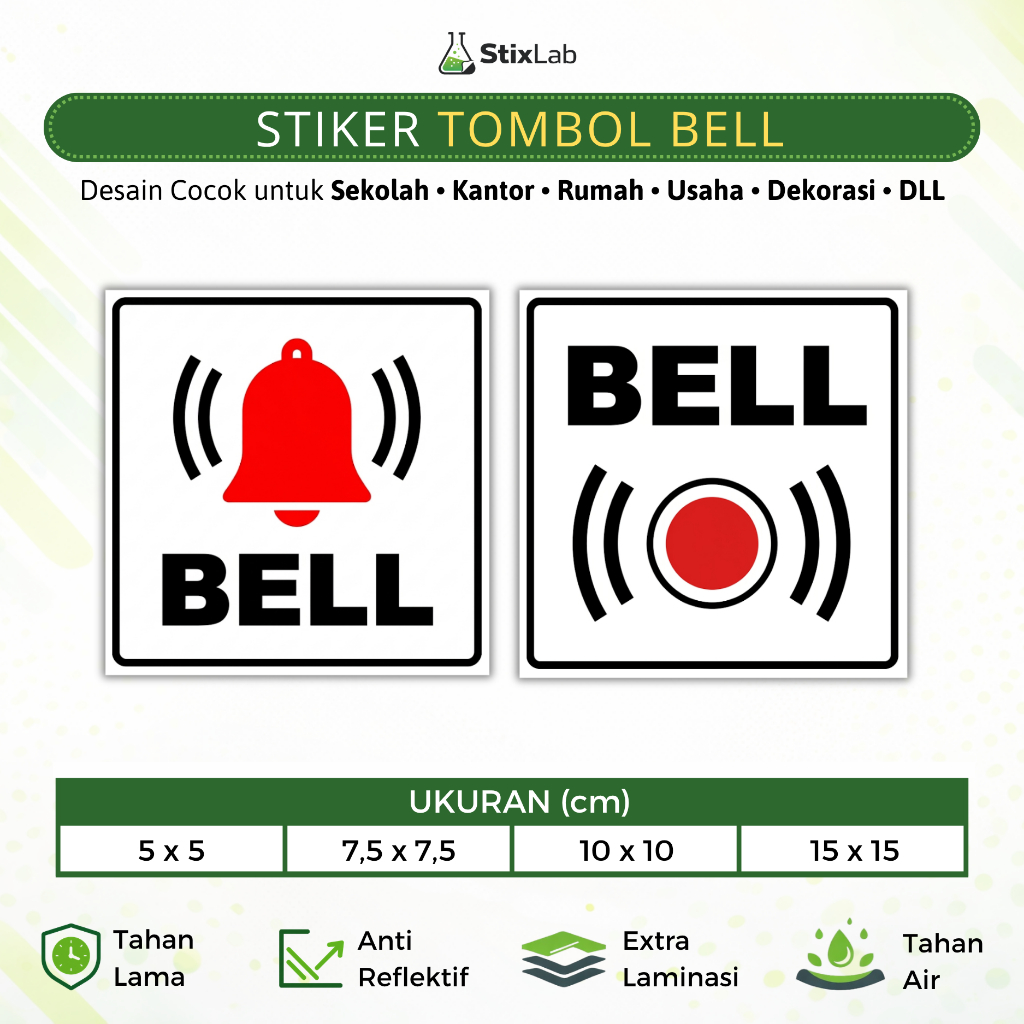 Stiker Bell Rumah Silakan Tekan Bel Pagar Depan Kurir Paket Sticker Press Bell Tamu Rumah Pribadi Ru