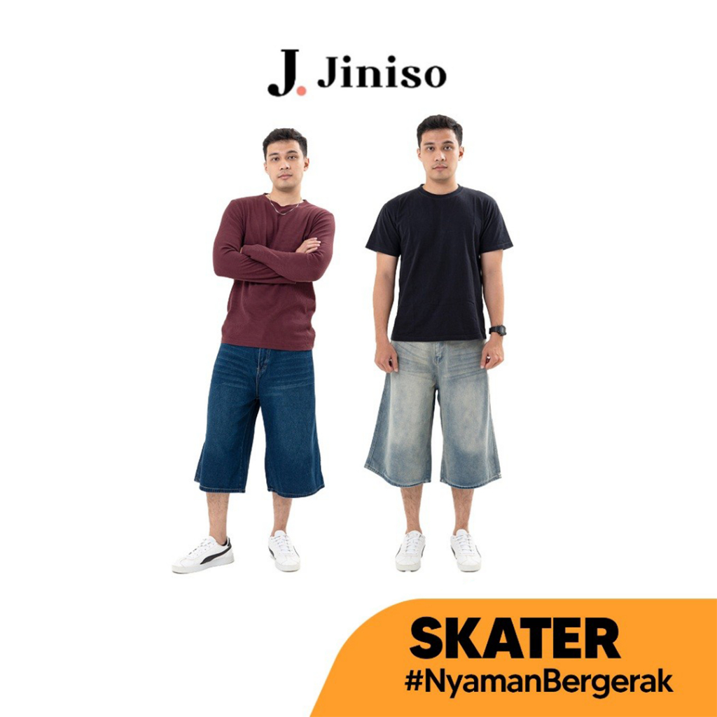 JINISO Jorts Baggy Short Jeans Pria