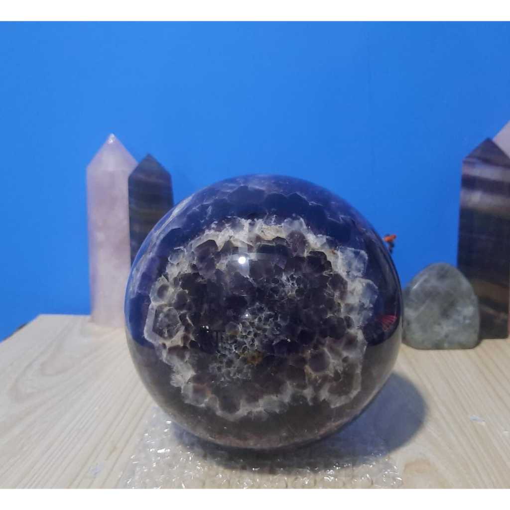 Natural Batu Alam Asli Kristal Sphere Dream Amethyst Chevron (14)