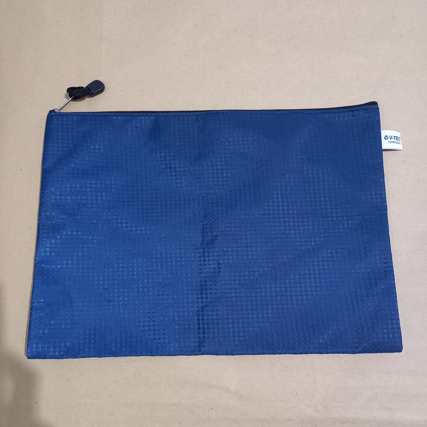 Zipper Bag Tebal Bahan Parasut A4 V-Tec 6010-A4 - Map Kain Tebal - Map Plastik Resleting - Biru Mala