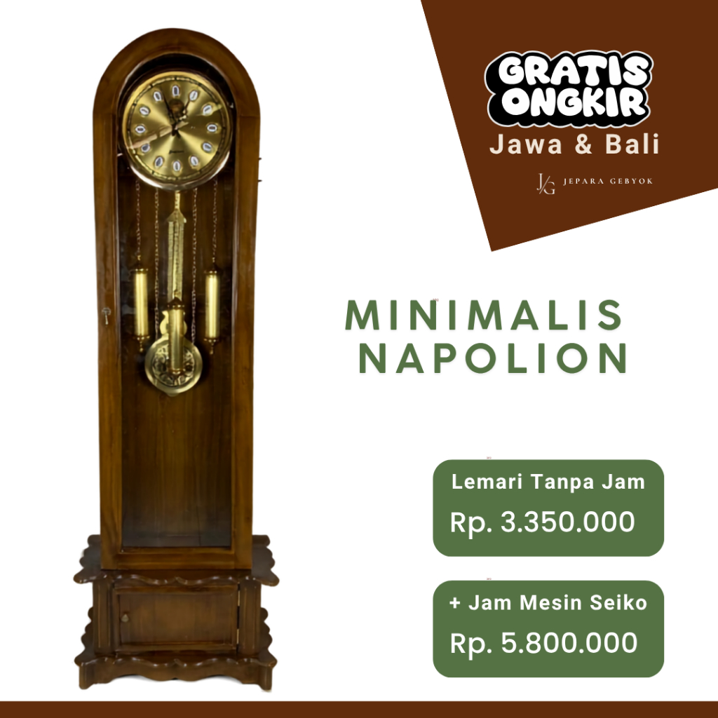 Lemari Jam Minimalis Napolion Junghans Mesin Seiko ORI Musik Berkualitas (Almari)