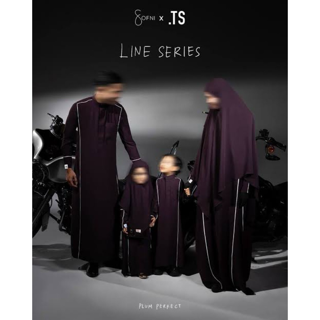 (Manual 550k) Preloved Line abaya size L plum perfect set bysofni nabeen anti UV