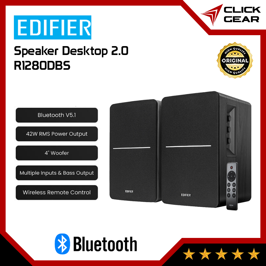 EDIFIER R1280DBS - Speaker 2.0 Bluetooth Active Aktif Stereo Desktop Multimedia Bass Set Office Kant