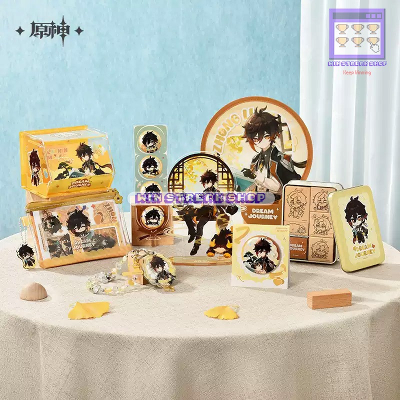 Genshin Impact Official Merchandise - Dream Journey Series Zhongli / Badge Zhongli / Folding Fan Zho