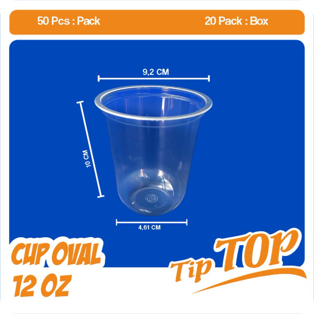 gelas cup oval 12oz tiptop