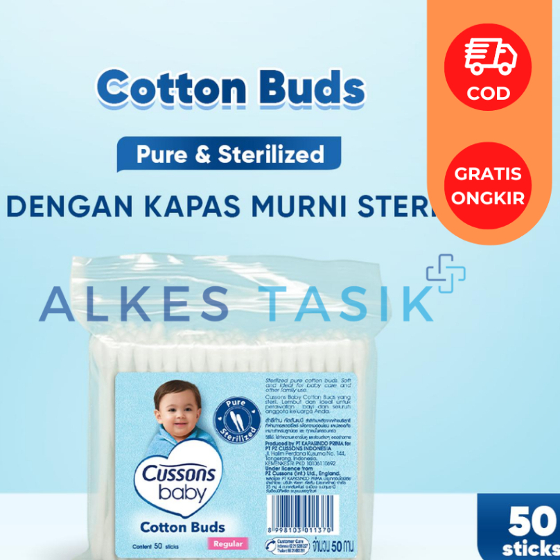 Cussons Baby Cotton Bud Regular & Extra Fine isi 50 Pcs