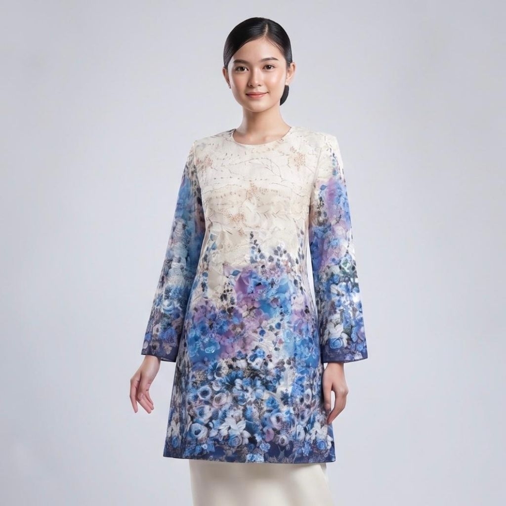 Sircinta Atasan Tunik Katun Jepang Motif Sakura bySC
