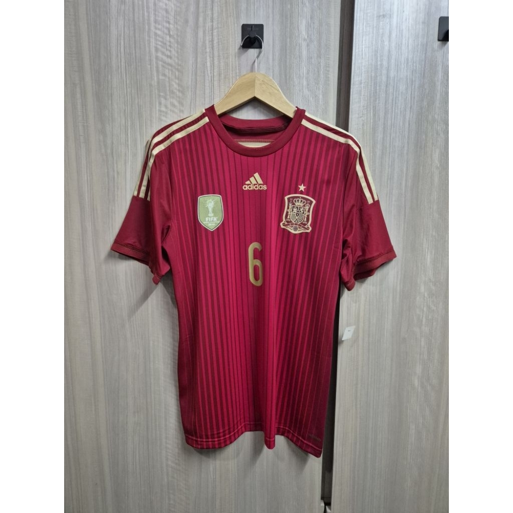 Jersey Spain Spanyol Home 2014 Player Issue BNWT - INIESTA 8 - Size L