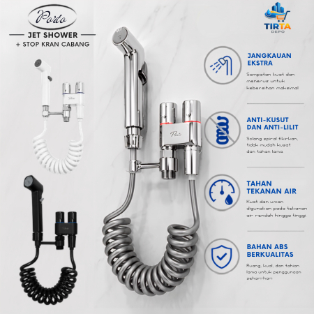 PORTO Jet Shower Tsp A1034W A1035C A1036B Bahan ABS Anti Karat