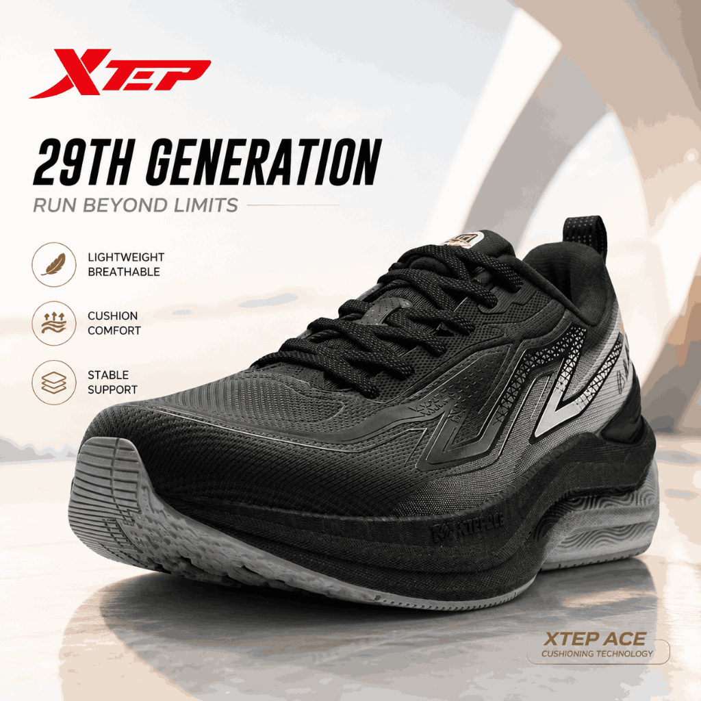 XTEP 29th Generation Sepatu Running Pria Original Lightweight Breathable Cushion Running Shoes Sport