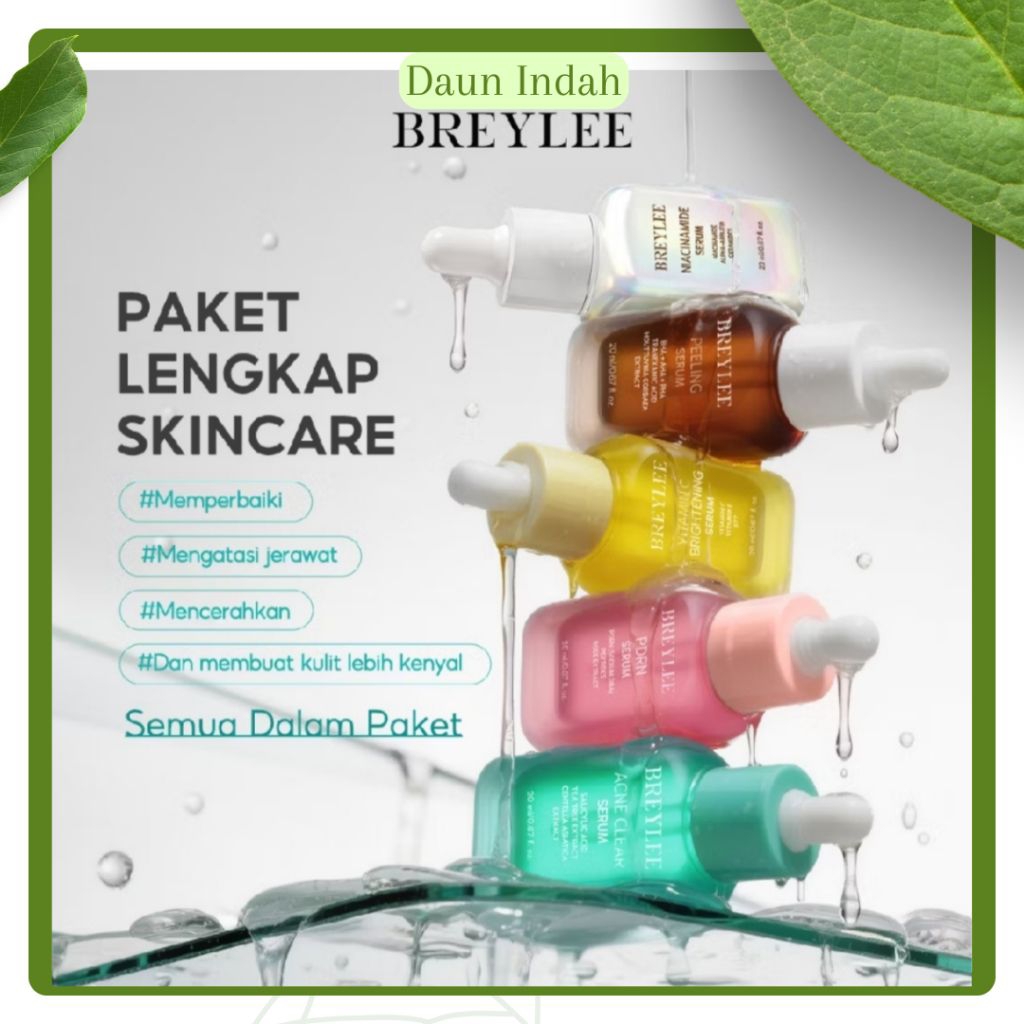 BREYLEE Paket Lengkap Skincare Serum Acne, Peeling, Brightening, Hyaluronic, Niacinamide