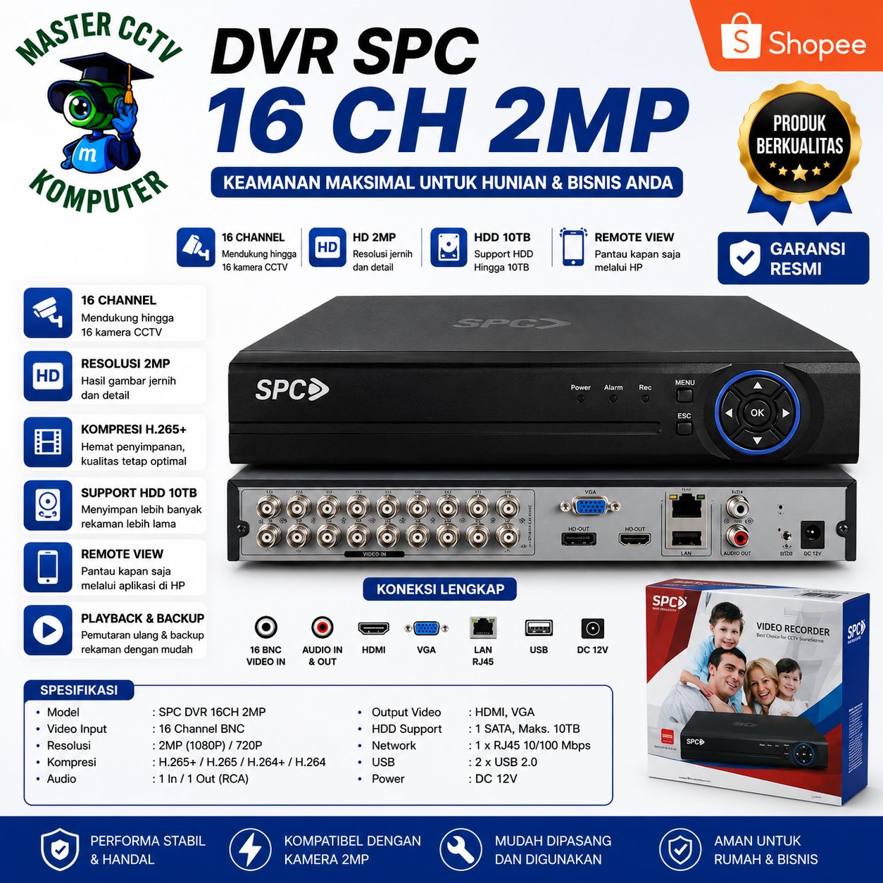 DVR SPC 16 CH 2 MP