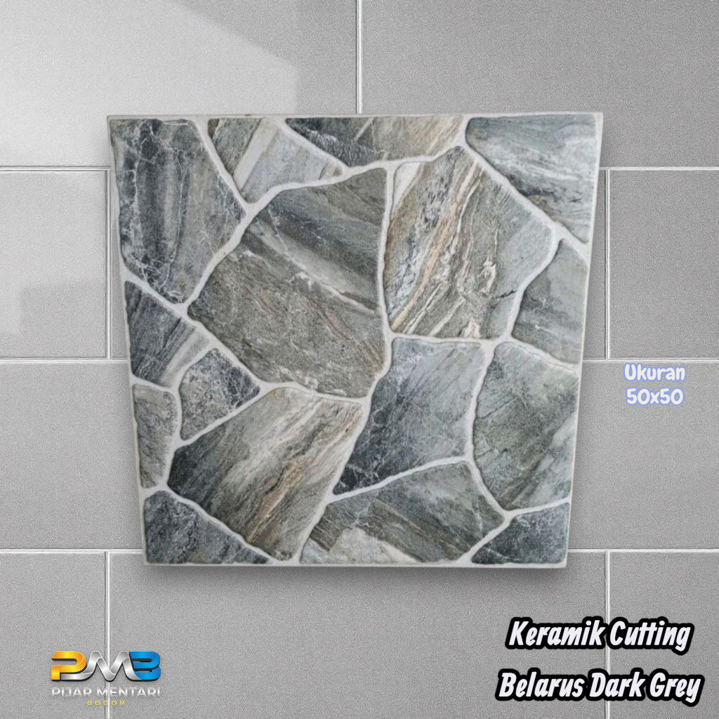 Keramik Cutting Lantai Dinding BELARUS DARK GREY 50x50 UNO